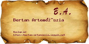 Bertan Artemíszia névjegykártya